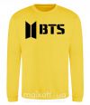 Світшот BTS black logo Сонячно жовтий фото