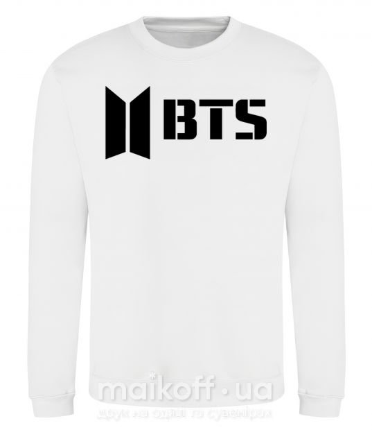 Світшот BTS black logo Білий фото