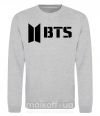 Свитшот BTS black logo Серый меланж фото