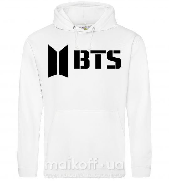 Чоловіча толстовка (худі) BTS black logo Білий фото