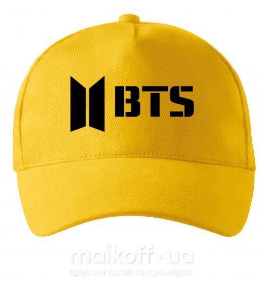 Кепка BTS black logo Сонячно жовтий фото