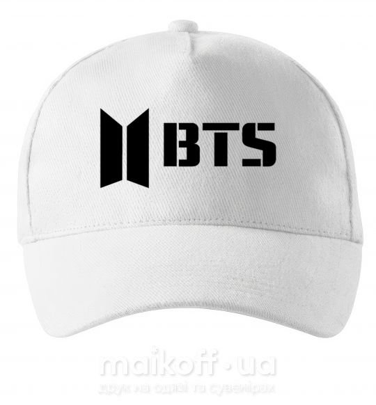 Кепка BTS black logo Білий фото