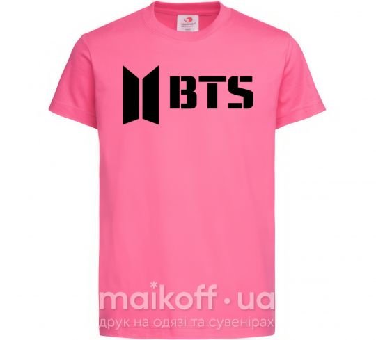 Детская футболка BTS black logo Ярко-розовый фото