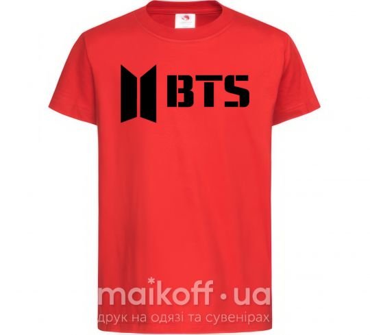 Детская футболка BTS black logo Красный фото