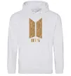Жіноча толстовка (худі) BTS gold logo Сірий меланж фото