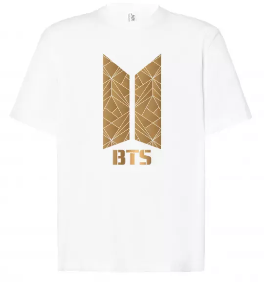 Футболка Оверсайз BTS gold logo Белый фото