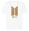 Футболка Оверсайз BTS gold logo Белый фото