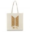 Эко-сумка BTS gold logo Бежевый фото