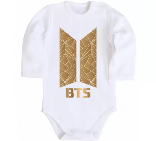 Детский боди BTS gold logo Белый фото