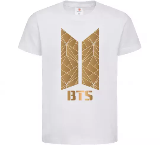 Дитяча футболка BTS gold logo Білий фото