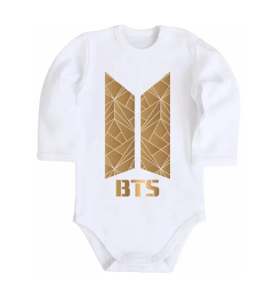 Детский боди BTS gold logo Белый фото