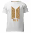 Чоловіча преміум футболка BTS gold logo Білий фото