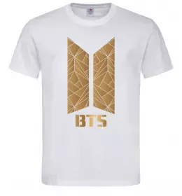 Мужская футболка BTS gold logo Белый фото