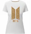 Женская премиум футболка BTS gold logo Белый фото