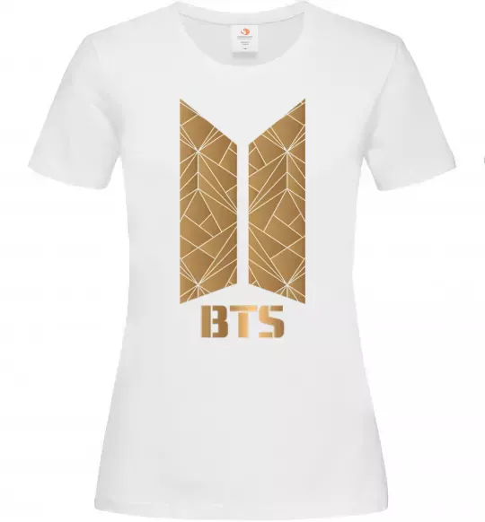 Жіноча футболка BTS gold logo Білий фото