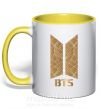 Чашка с цветной ручкой BTS gold logo Солнечно желтый фото