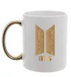 Чашка с цветной ручкой BTS gold logo Золото Чашка с цветной ручкой BTS gold logo Золото фото