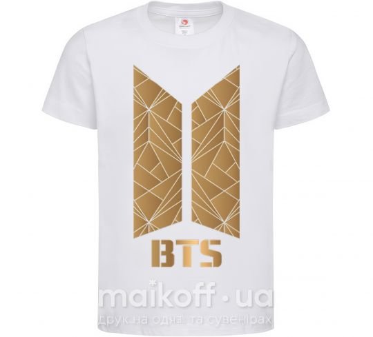 Детская футболка BTS gold logo Белый фото