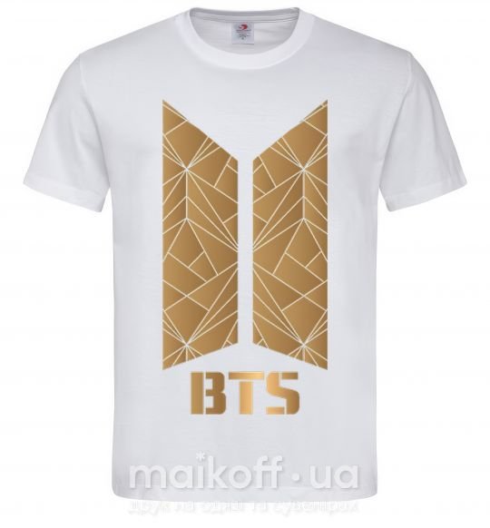 Мужская футболка BTS gold logo Белый фото