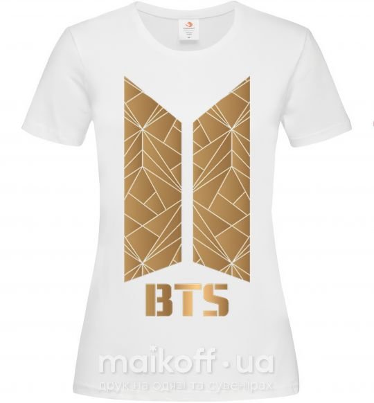 Женская футболка BTS gold logo Белый фото
