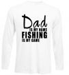 Лонгслів Dad is my name fishing is my game Білий фото