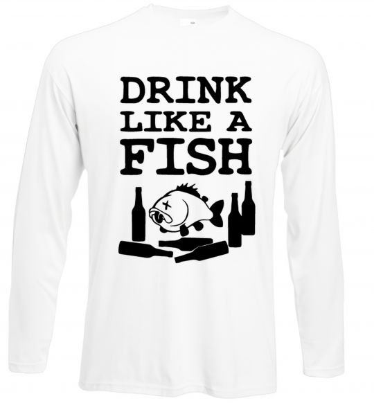 Реглан Drink like a fish black Белый фото