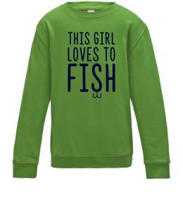 Детский Свитшот This girl loves to fish