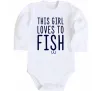Детский боди This girl loves to fish Белый фото