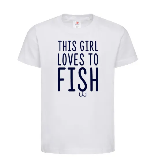 Детская футболка This girl loves to fish Белый фото