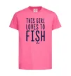 Детская футболка This girl loves to fish Ярко-розовый фото