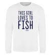 Світшот This girl loves to fish Білий фото
