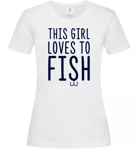 Жіноча футболка This girl loves to fish Білий фото