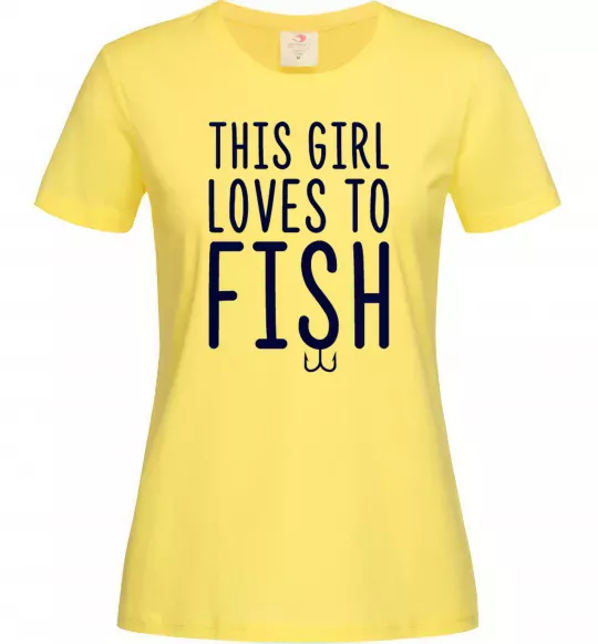Жіноча футболка This girl loves to fish Лимонний фото