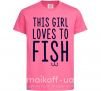 Дитяча футболка This girl loves to fish Яскраво-рожевий фото