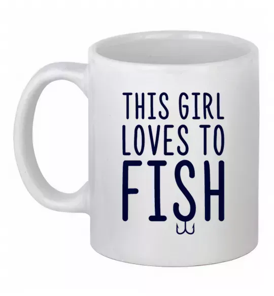 Чашка керамічна This girl loves to fish Білий фото