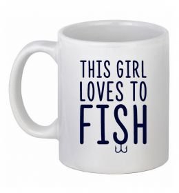 Чашка керамічна This girl loves to fish