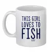 Чашка керамічна This girl loves to fish Білий фото