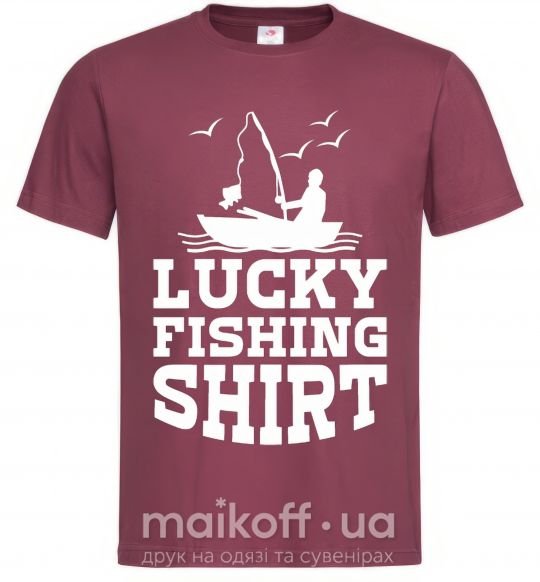 Мужская футболка Lucky fishing shirt Бордовый фото