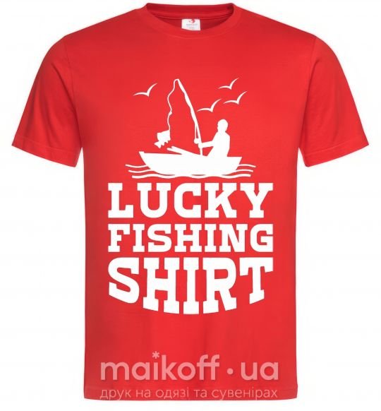 Мужская футболка Lucky fishing shirt Красный фото