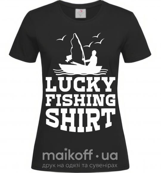 Женская футболка Lucky fishing shirt Черный фото