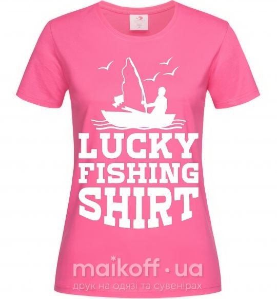 Жіноча футболка Lucky fishing shirt Яскраво-рожевий фото