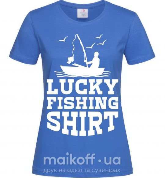 Жіноча футболка Lucky fishing shirt Яскраво-синій фото