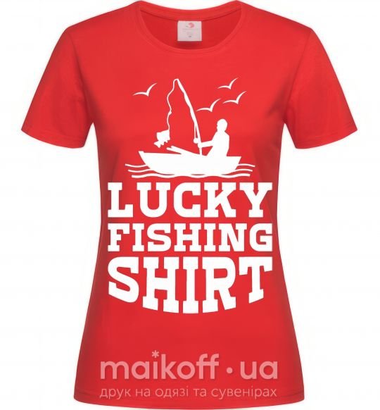 Жіноча футболка Lucky fishing shirt Червоний фото