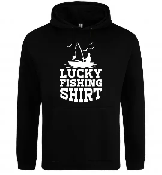 Чоловіча толстовка (худі) Lucky fishing shirt Чорний фото