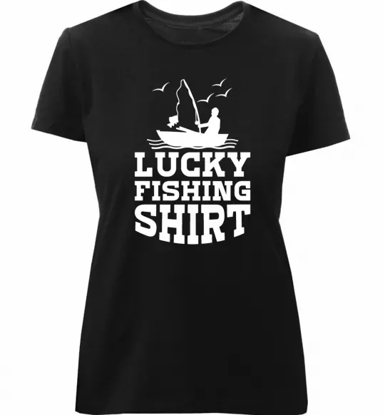 Жіноча преміум футболка Lucky fishing shirt Чорний фото
