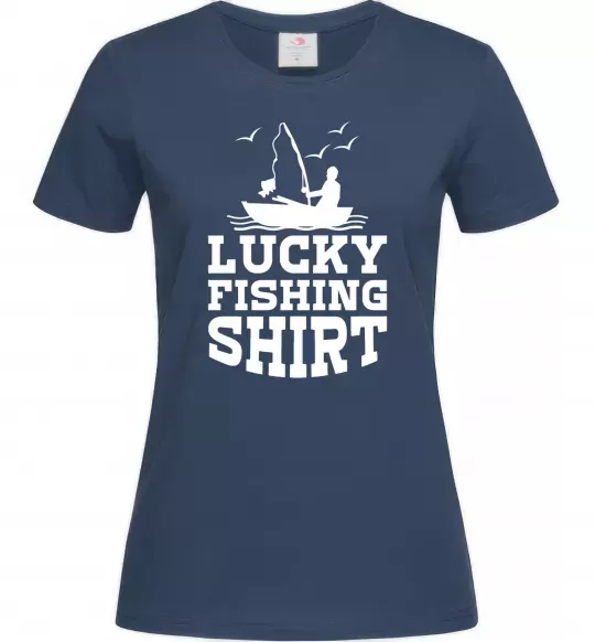 Жіноча футболка Lucky fishing shirt Темно-синій фото