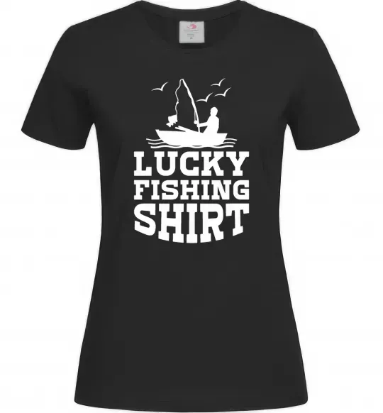 Жіноча футболка Lucky fishing shirt Чорний фото