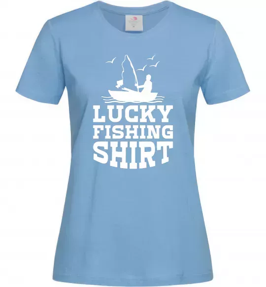 Жіноча футболка Lucky fishing shirt Блакитний фото
