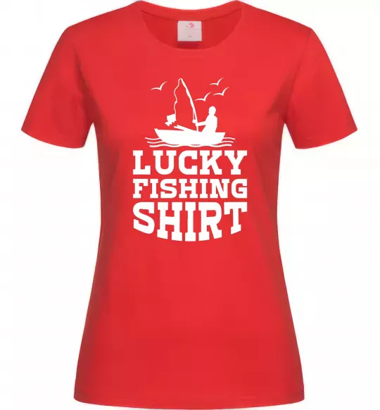 Жіноча футболка Lucky fishing shirt Червоний фото