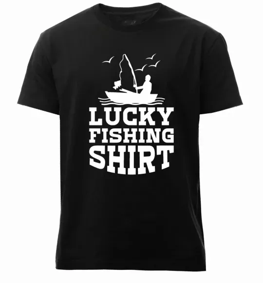 Мужская премиум футболка Lucky fishing shirt Черный фото